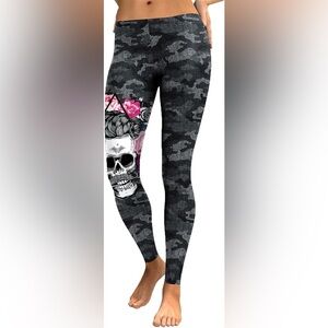 Women's Camouflage Skull Print Leggings